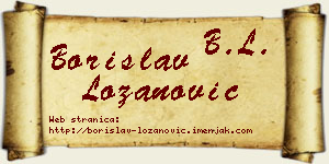 Borislav Lozanović vizit kartica